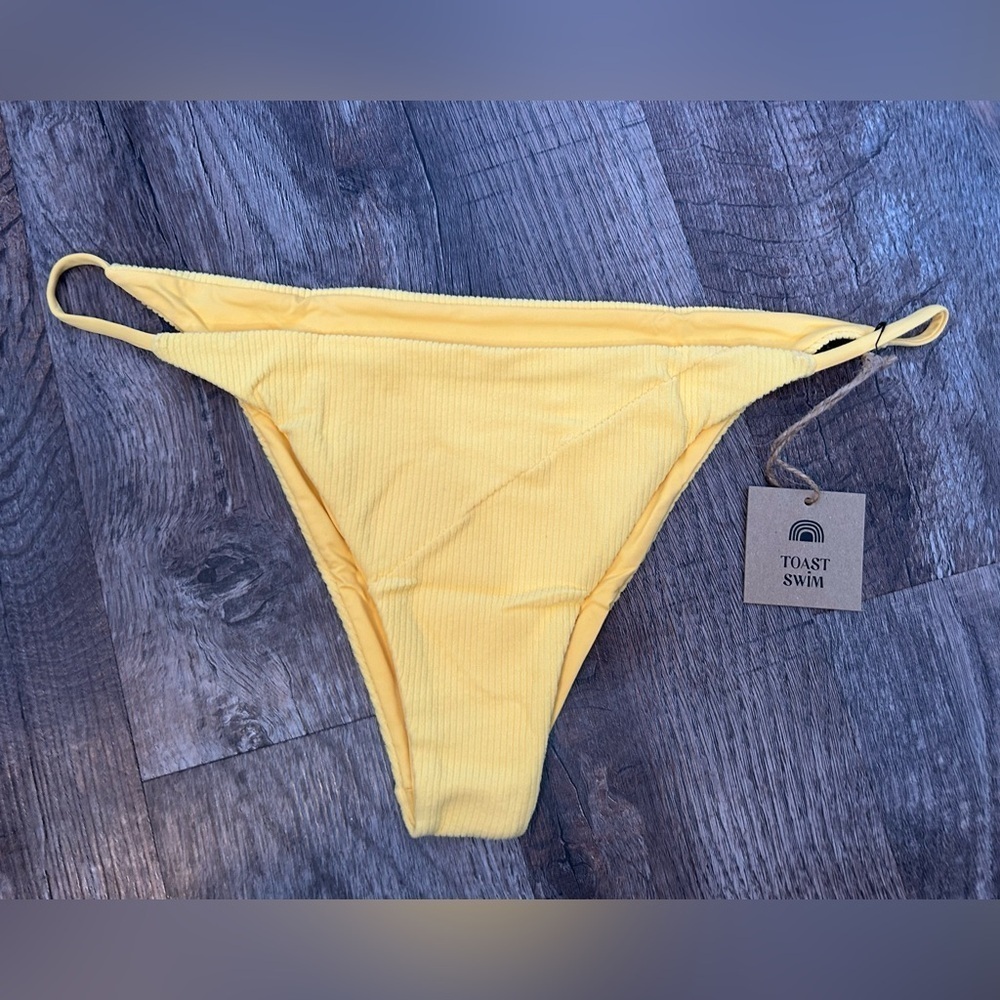 Toast Swim x Free People Signature Stitch Bottom Sunset Rib Bikini XL - Picture 3 of 8